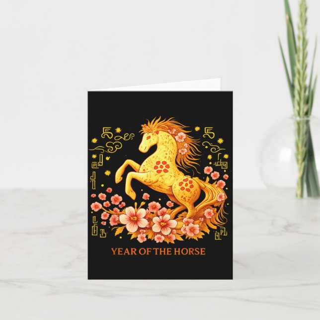 Happy Chinese Lunar New Year 2026 Year Of The Hors Card (Front)