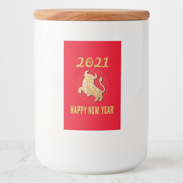 Happy Chinese New Year 2021 Food Label (Front)