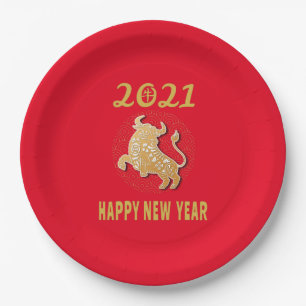 Happy Chinese New Year 2021 Paper Plates