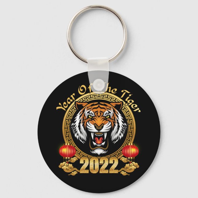 Happy Chinese New Year 2022 Year of the Tiger Keychain (Front)