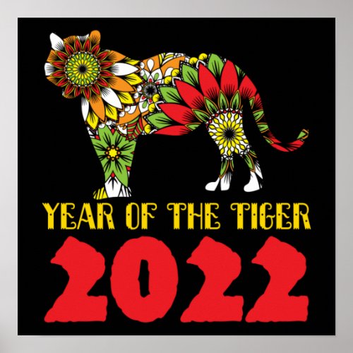Happy Chinese New Year 2022 Year of the Tiger Poster