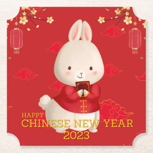 Happy Chinese New Year 2023 _ Year Of Rabbit Paper Coaster