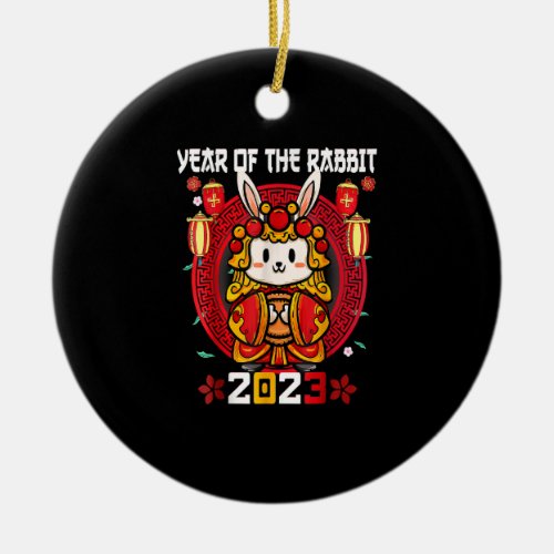 Happy Chinese New Year 2023 Year Of The Rabbit Zod Ceramic Ornament