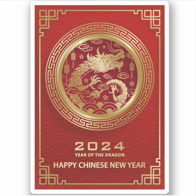 Happy Chinese New Year 2024 Lunar New year 2024 Sticker (Front)