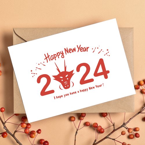 Happy Chinese New Year 2024 Year Of Dragon Holiday Card