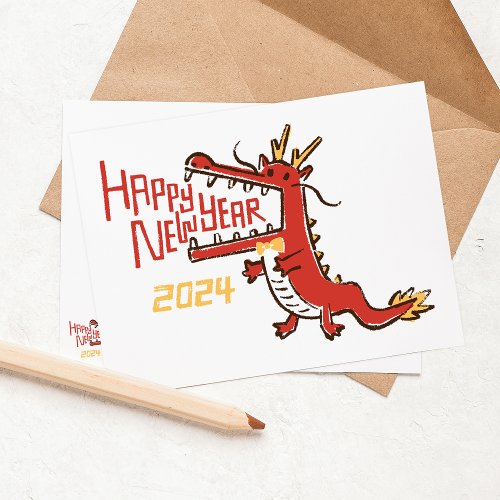 Happy Chinese New Year 2024 Year Of Dragon Holiday Postcard
