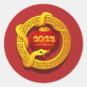 Happy Chinese New Year 2025 Classic Round Sticker