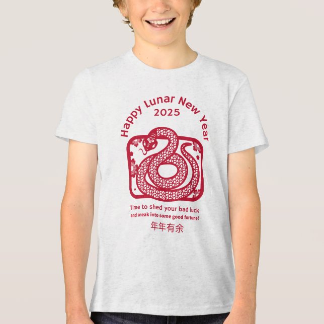 Happy Chinese New Year 2025 Tri-Blend Shirt (Front)