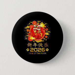 Happy Chinese New Year 2026 Lunar Horse Celebratio Button