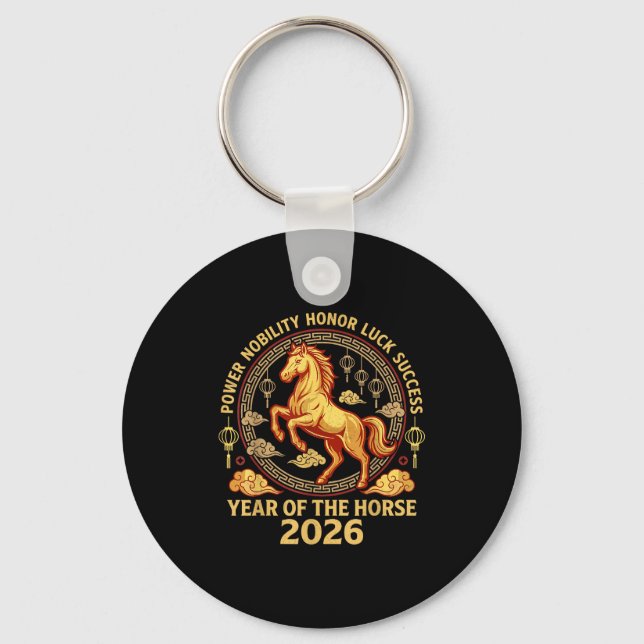 Happy Chinese New Year 2026 Year Of The Horse 2026 Keychain (Front)