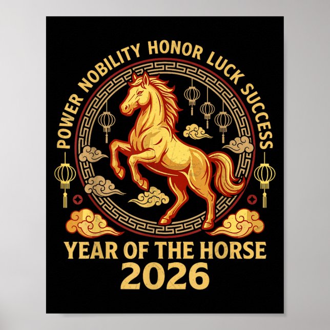 Happy Chinese New Year 2026 Year Of The Horse 2026 Poster (Front)