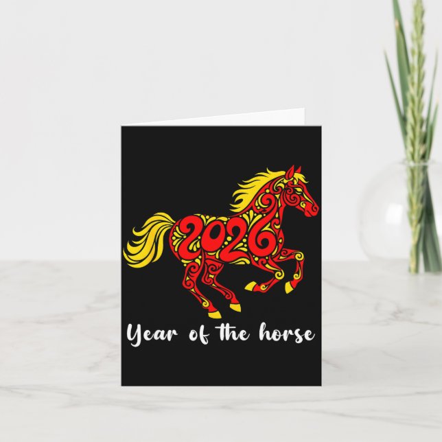 Happy Chinese New Year 2026 Year Of The Horse Horo Card (Front)