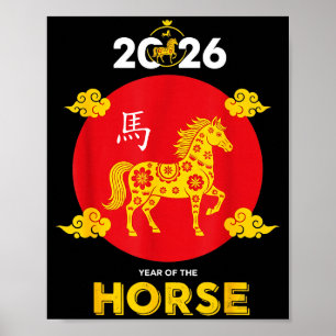 Happy Chinese New Year 2026 Year Of The Horse Poster