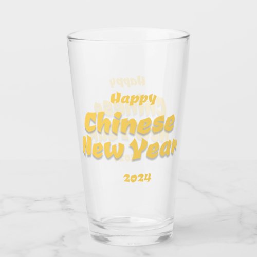 Happy Chinese New Year Glass