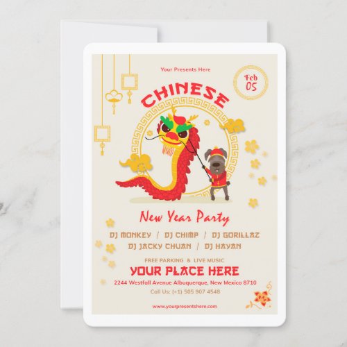 Happy Chinese New Year Invitation Card