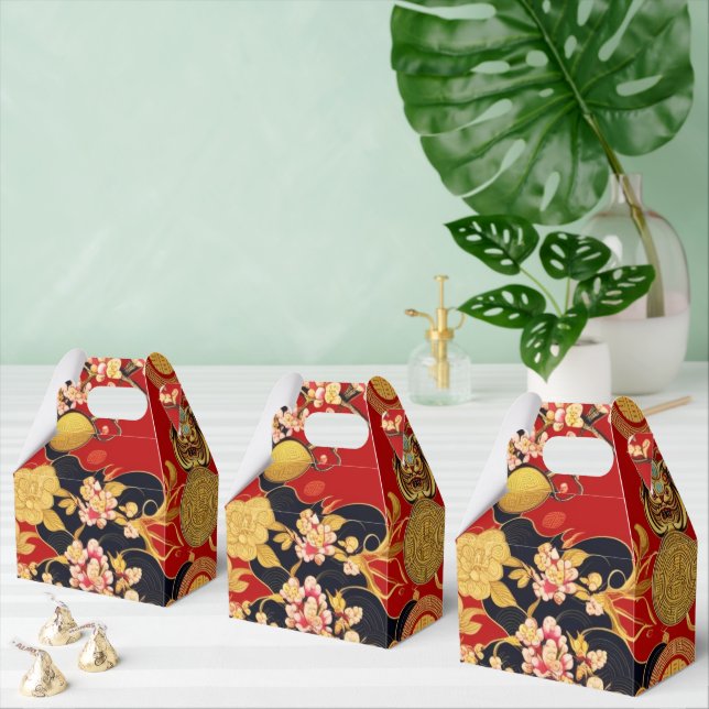 Happy Chinese New Year modern asian pattern Favor Boxes (Multiple)