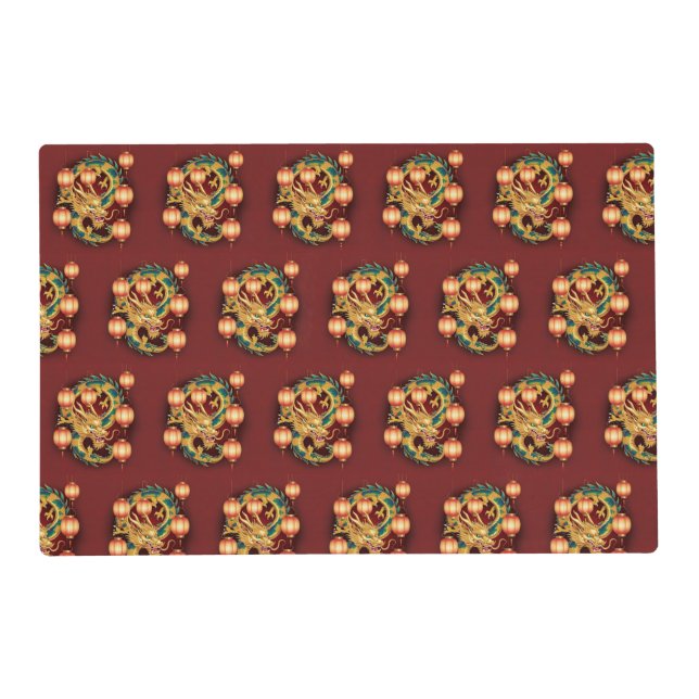Happy Chinese New Year modern asian pattern Placemat (Front)