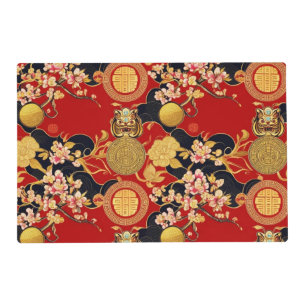 Happy Chinese New Year modern asian pattern Placemat