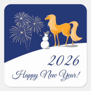 Happy Chinese New Year of the Fire Horse 2026  Square Sticker