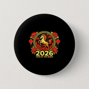Happy Chinese New Year Of The Fire Horse Chinese Z Button