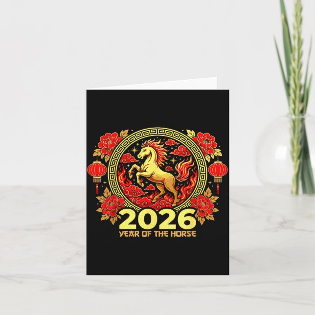 Happy Chinese New Year Of The Fire Horse Chinese Z Card (Front)