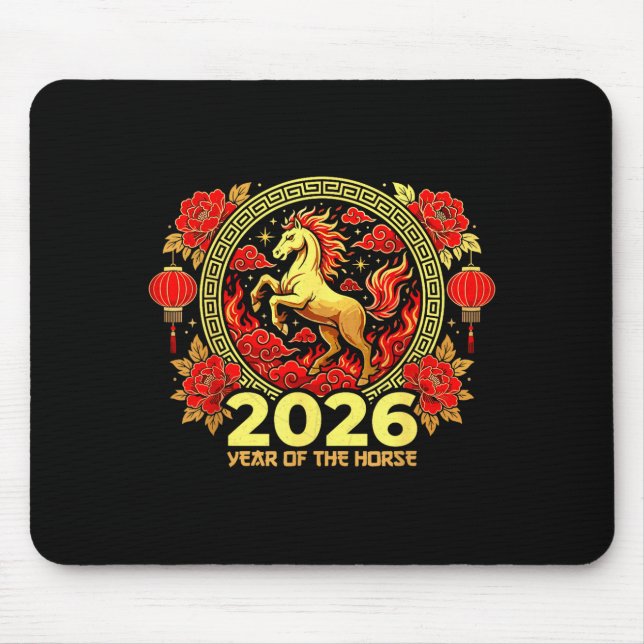 Happy Chinese New Year Of The Fire Horse Chinese Z Mouse Pad (Front)