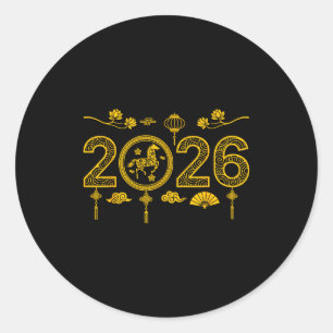 Happy Chinese New Year Of The Horse 2026 Lunar Out Classic Round Sticker