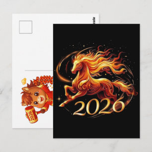 Happy Chinese New year of the Horse 2026 Postcard