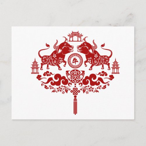Happy Chinese New Year of The Ox 2021 Postcard