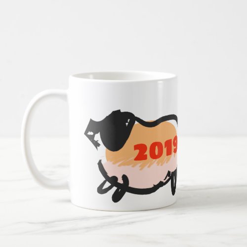 Happy Chinese New Year of The Pig 2019 White Mug