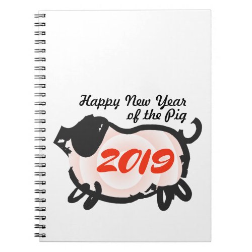 Happy Chinese New Year of The Pig Spiral notebooki Notebook