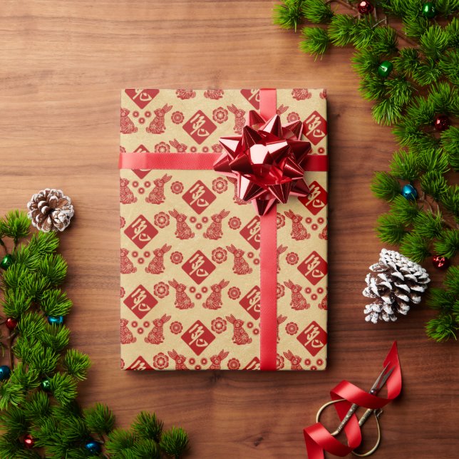 Happy Chinese New Year of the Rabbit 2023 Wrapping Paper (Holiday Gift)