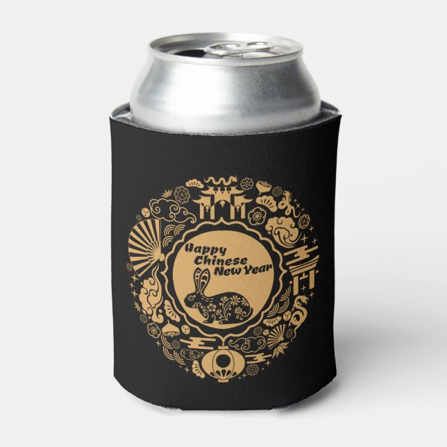Happy Chinese New Year of the Rabbit Can Cooler (Can Front)