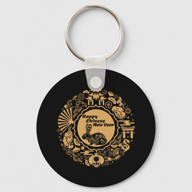 Happy Chinese New Year of the Rabbit Keychain (Front)