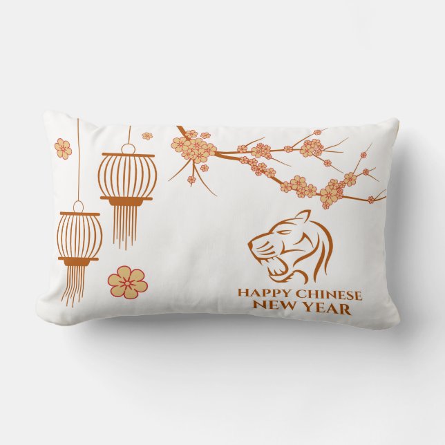 Happy Chinese New Year (Tiger) Lumbar Pillow (Front)