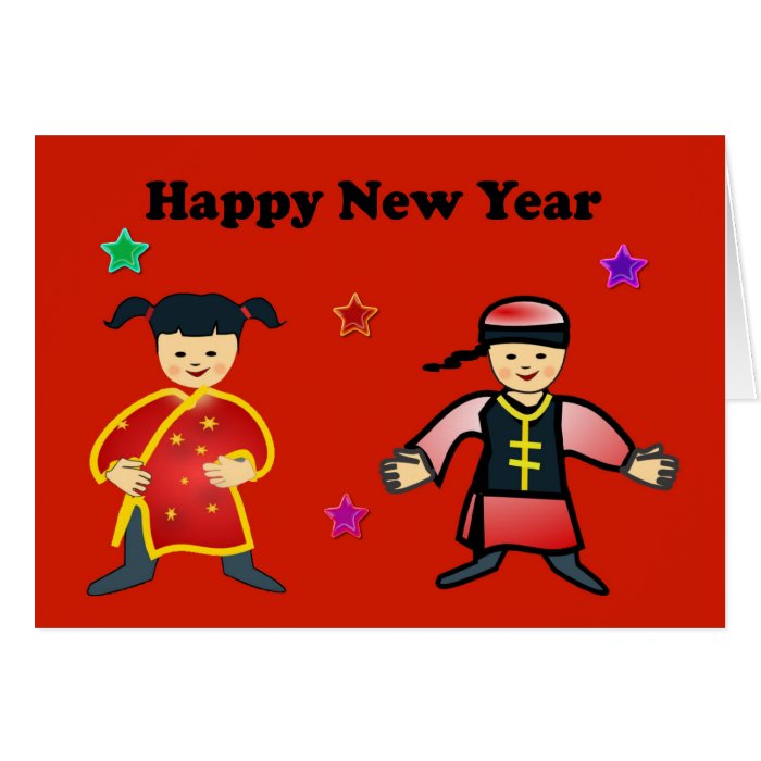 Happy Chinese New Year Vietnamese New Year kids Greeting Cards