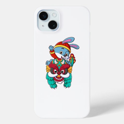 happy chinese new year with cheerful rabbit charac iPhone 15 plus case