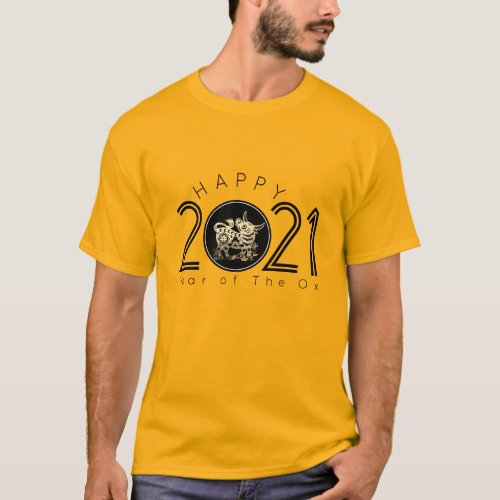 Happy Chinese Ox New Year 2021 Mens T T_Shirt