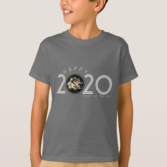 Happy Chinese Rat New Year 2020 Kids T-shirt (Front)