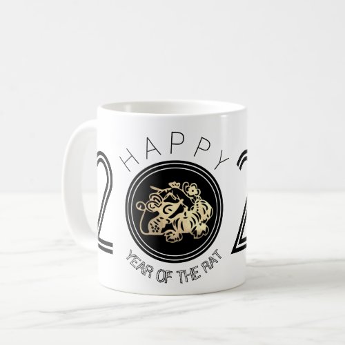 Happy Chinese Rat New Year 2020 White Mug 1