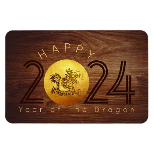 Happy Chinese Wood Dragon New Year 2024 RecPM Magnet