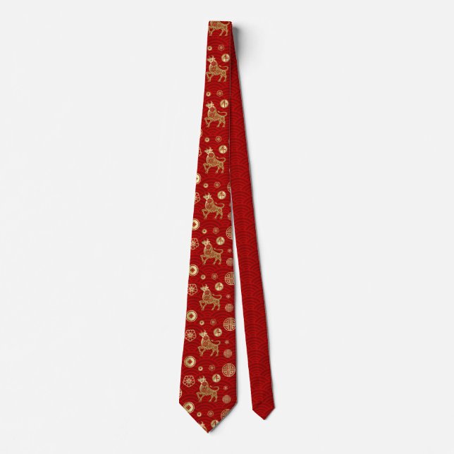 Happy Chinese Year of the Ox 2021 Neck Tie (Front)