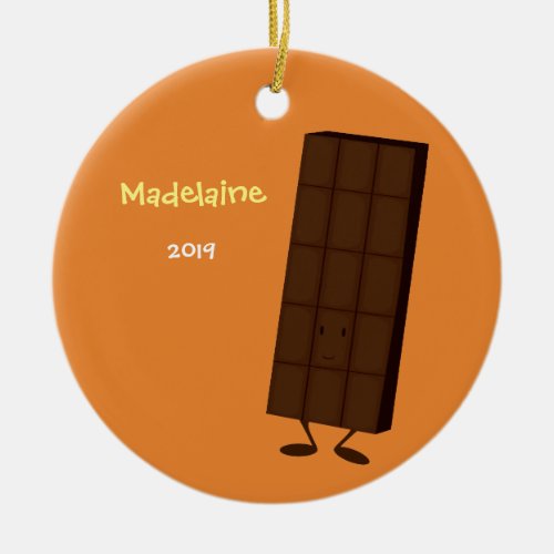 Happy Chocolate Bar  Christmas Ornament