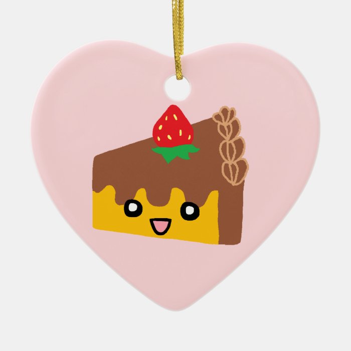 Happy Chocolate Cake Christmas Ornament