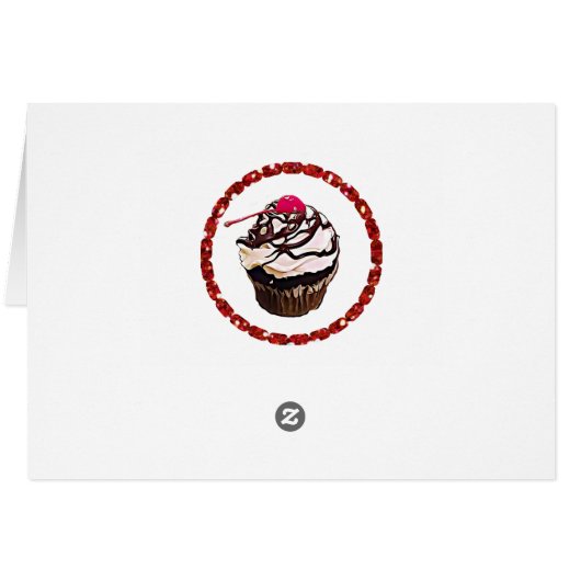 Happy Chocolate Cupcake Day Blank Greeting Card (Back Horizontal)