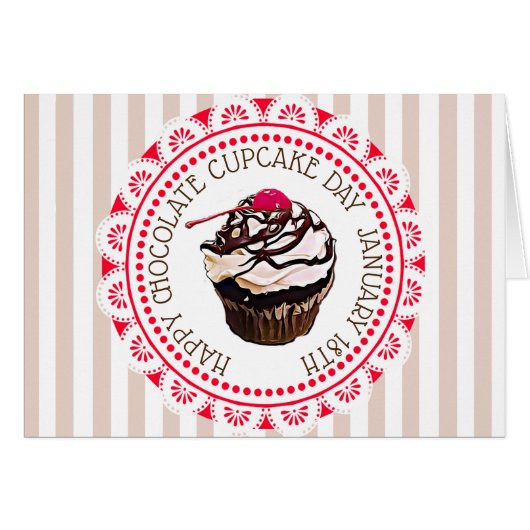 Happy Chocolate Cupcake Day Blank Greeting Card (Front Horizontal)