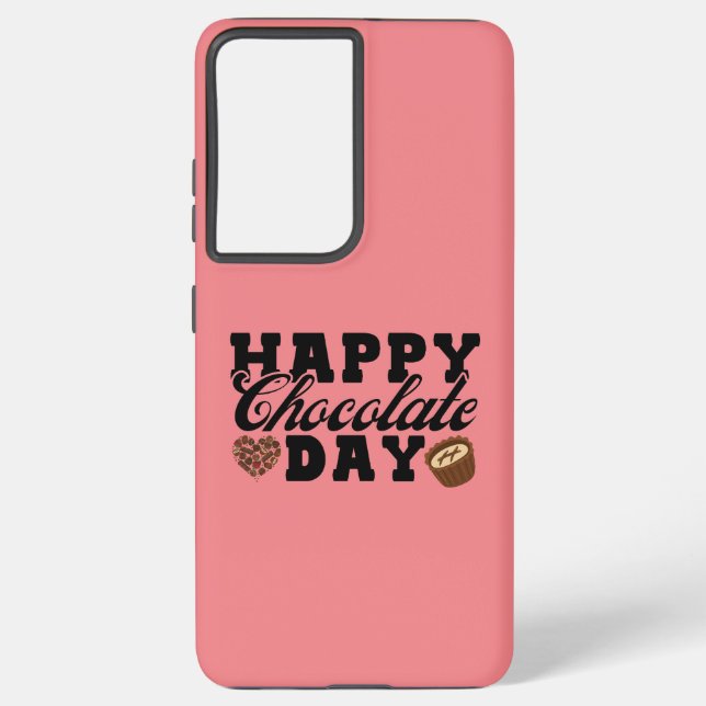 Happy Chocolate Day, Chocolate Lover's Joyful Samsung Galaxy Case (Back)