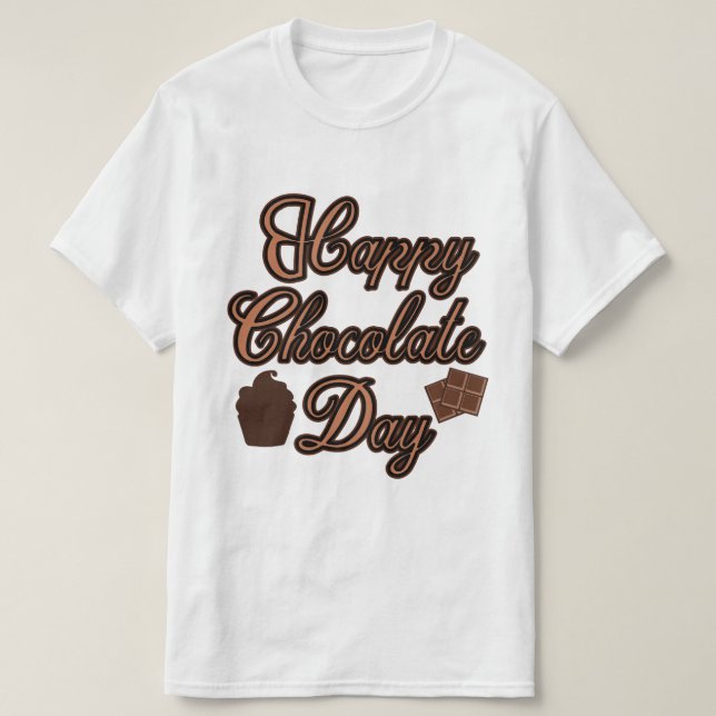 Happy Chocolate Day typography t-shirt design (Design Front)