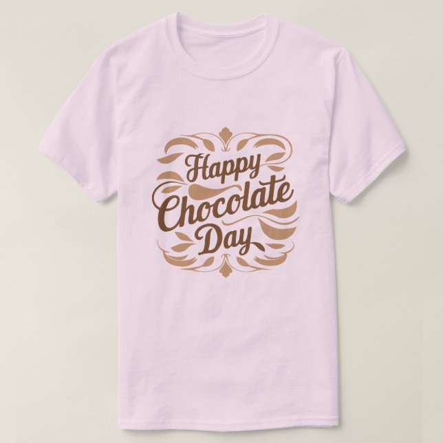 Happy Chocolate Day typography t-shirt design (Design Front)