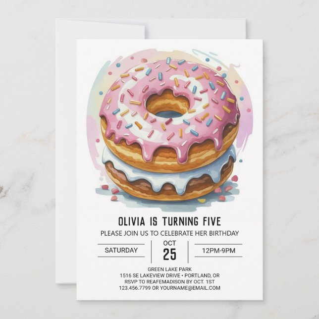 Happy Chocolate Donuts Birthday Invitation (Front)